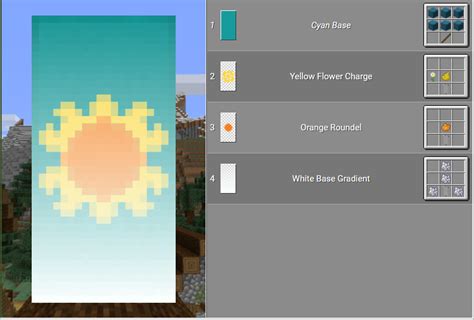 sun banner minecraft|minecraft sun banner pattern.